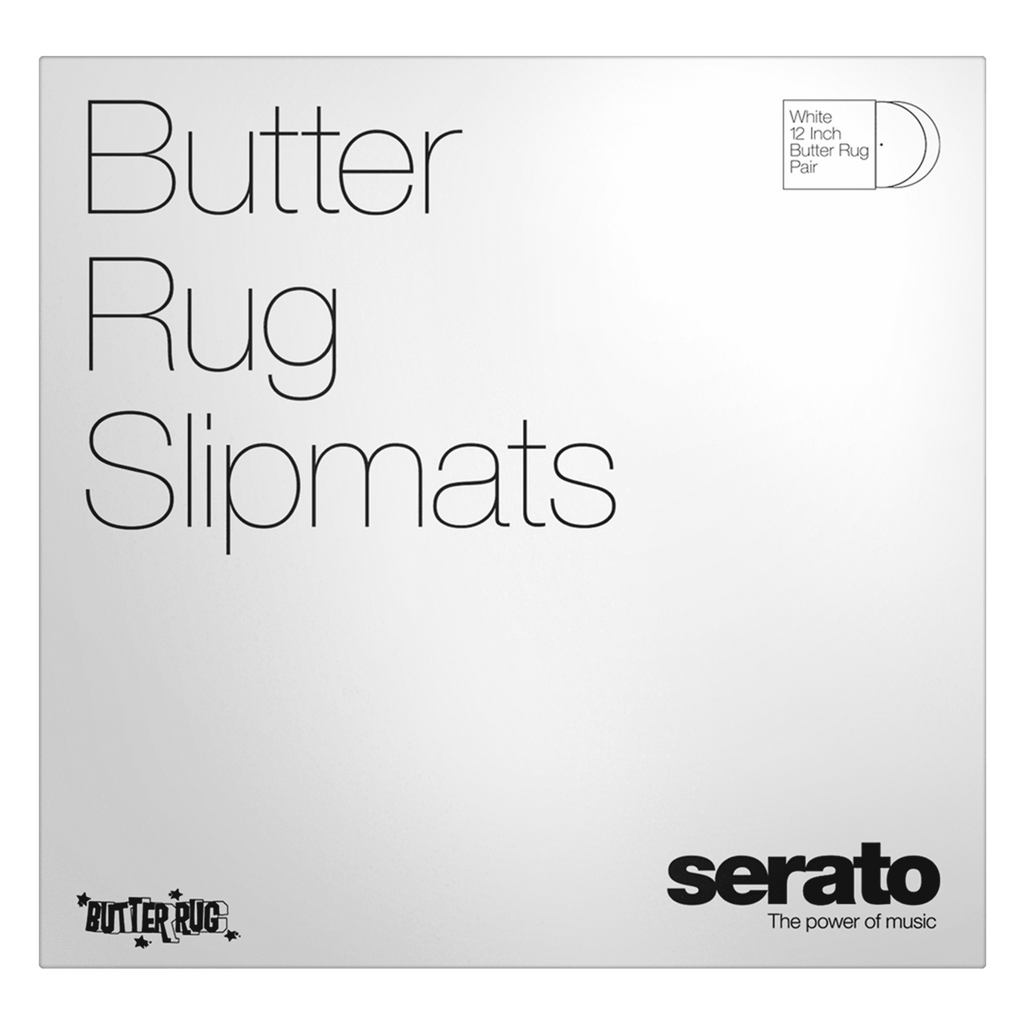 Serato Butter Rug 12" Vinyl Record Slipmats (pair, white with black logo) (12" vinyl record slipmats)