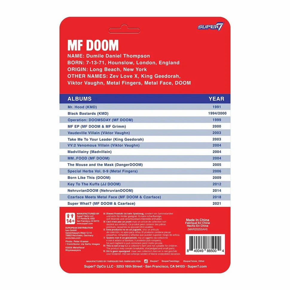 MF DOOM - New York Jersey - ReAction Figure + Trading Card