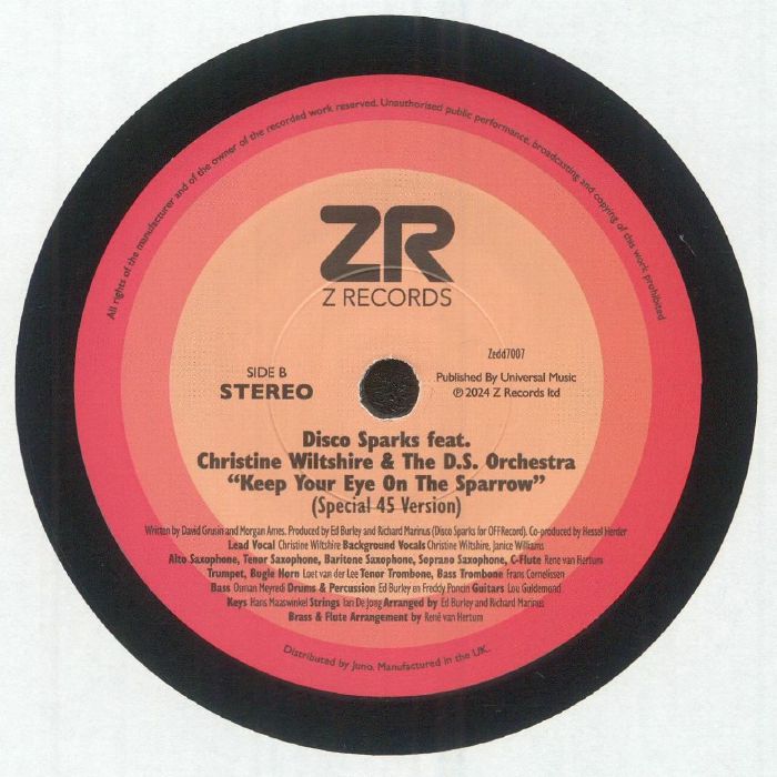Dave LEE / MAURISSA ROSE / DISCO SPARKS feat CHRISTINE WILTSHIRE / THE DS ORCHESTRA - What About My Love (Special 45 Version) (7")