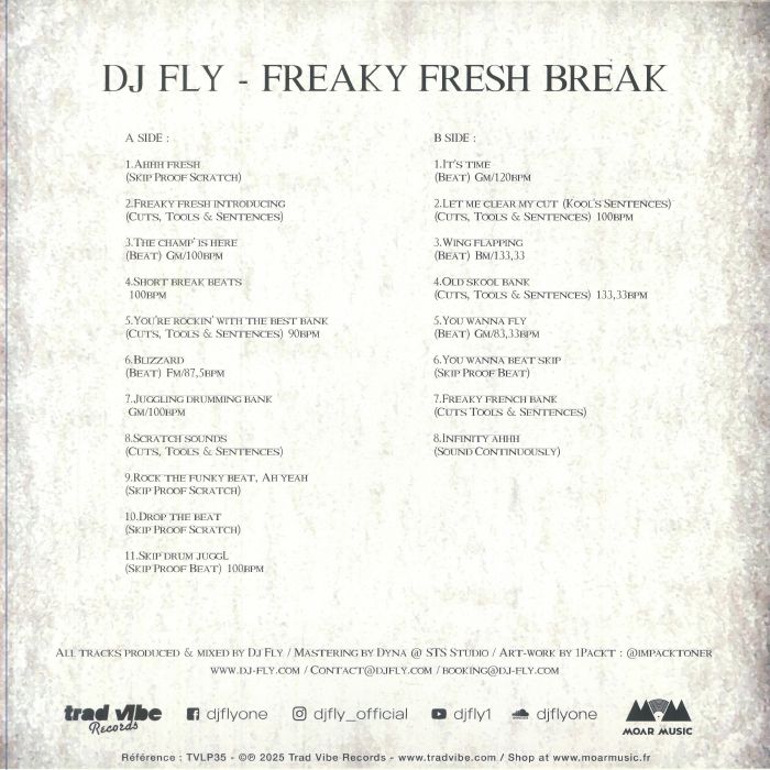 DJ FLY - Freaky Fresh Break (LP + MP3 download code limited to 300 copies)