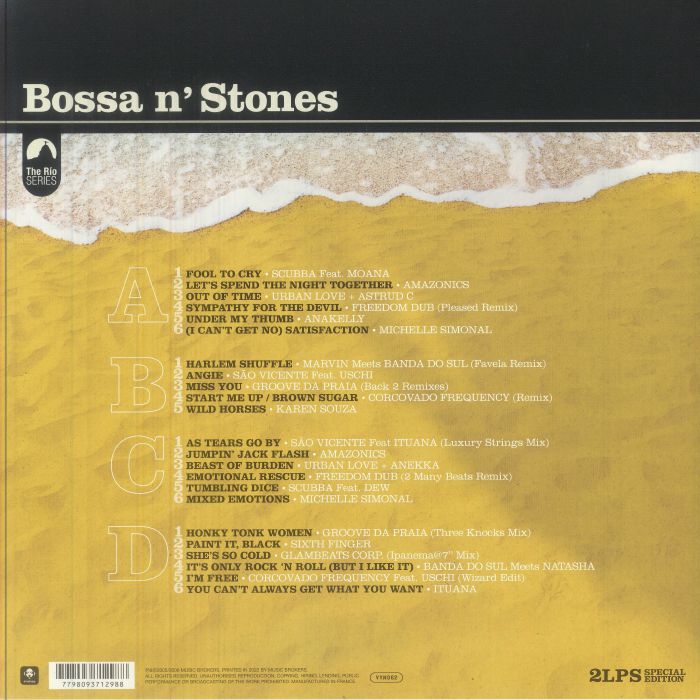 VARIOUS - Bossa N' Stones: The Electro Bossa Songbook Of The Rolling Stones (limited gatefold 180 gram clear yellow vinyl 2xLP)