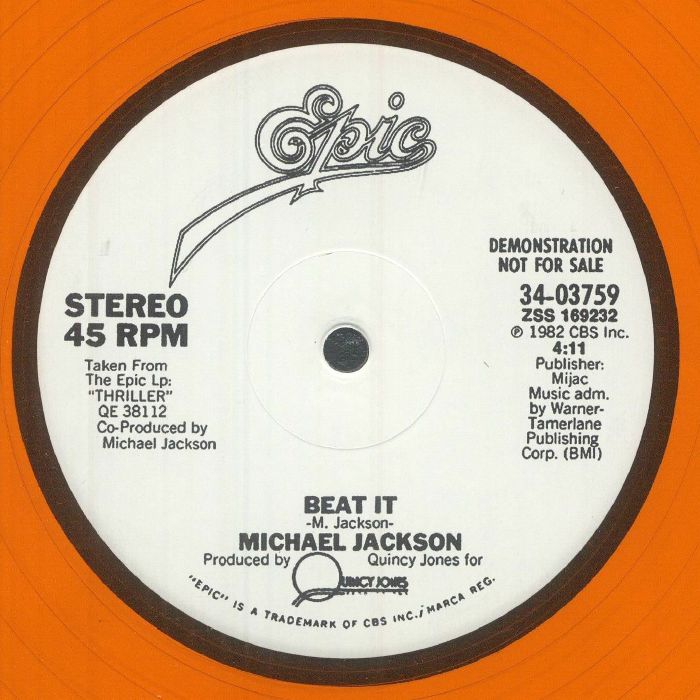 Michael JACKSON - Beat It (reissue) (clear orange vinyl 12")