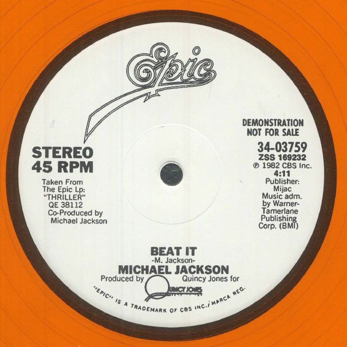 Michael JACKSON - Beat It (reissue) (clear orange vinyl 12")