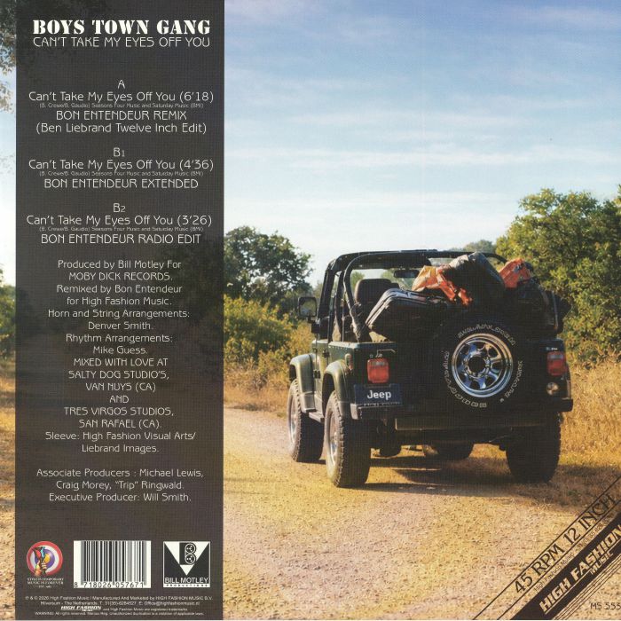 BON ENTENDEUR presents BOYS TOWN GANG - Can't Take My Eyes Off You (Bon Entendeur remixes) (12")