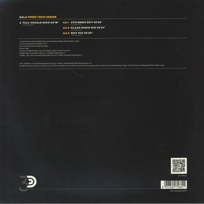 GALA - Freed From Desire (limited laser etched 12")