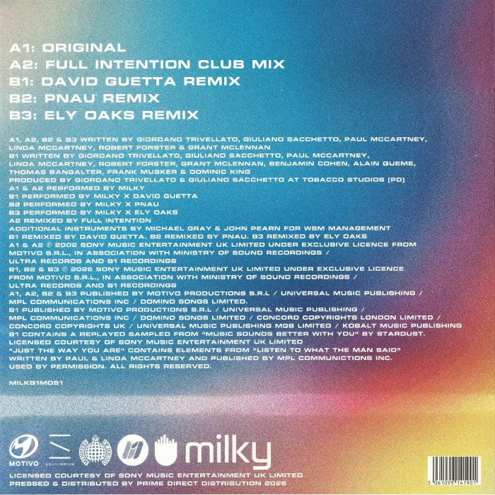 MILKY - Just The Way You Are (limited red, yellow &amp; blue tri-colour stripe vinyl 12")