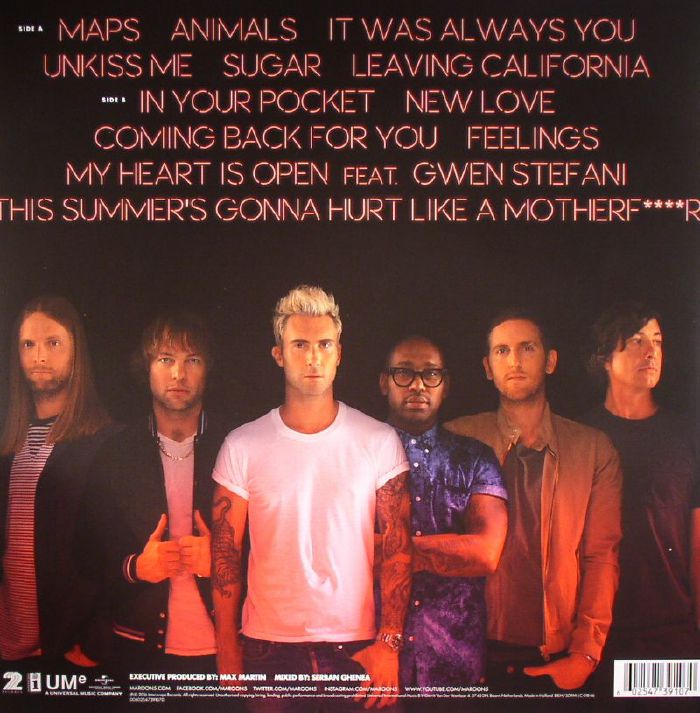 MAROON 5 - V (gatefold 180 gram vinyl LP + insert)