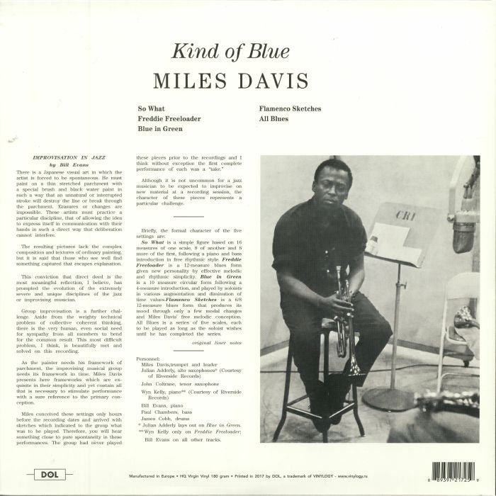 Miles DAVIS - Kind Of Blue (reissue) (gatefold 180 gram vinyl LP)