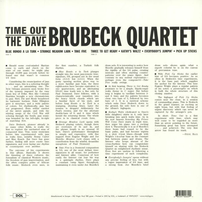 The DAVE BRUBECK QUARTET - Time Out (reissue) (180 gram blue vinyl LP)