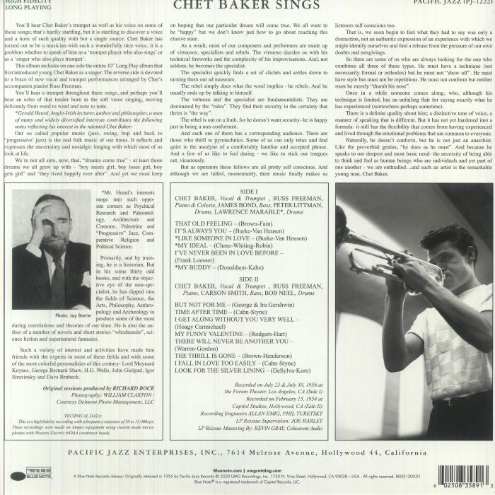 Chet BAKER - Chet Baker Sings (Tone Poet Series) (gatefold 180 gram audiophile vinyl LP)
