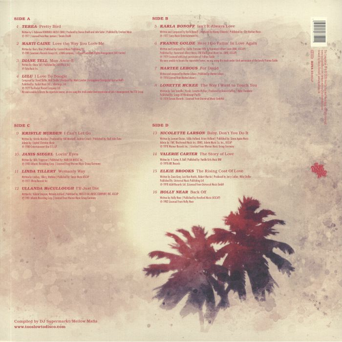 VARIOUS - The Ladies Of Too Slow To Disco 2 (gatefold 180 gram 2xLP + MP3 download code)