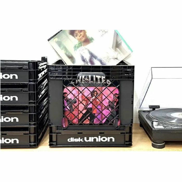 Disk Union 12" Collapsible Record Storage Crate 70 (black)
