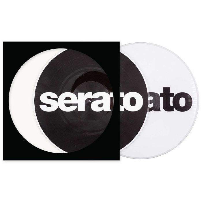 Serato Logo Picture Disc 12" Reversible Control Vinyl Records (pair, black on white, white on black)