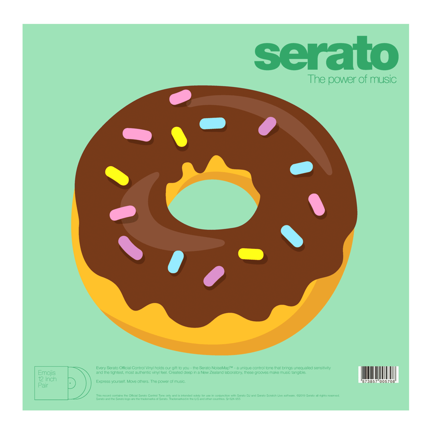 Serato Reversible Emoji Picture Disc 12" Control Vinyl Records (pair)