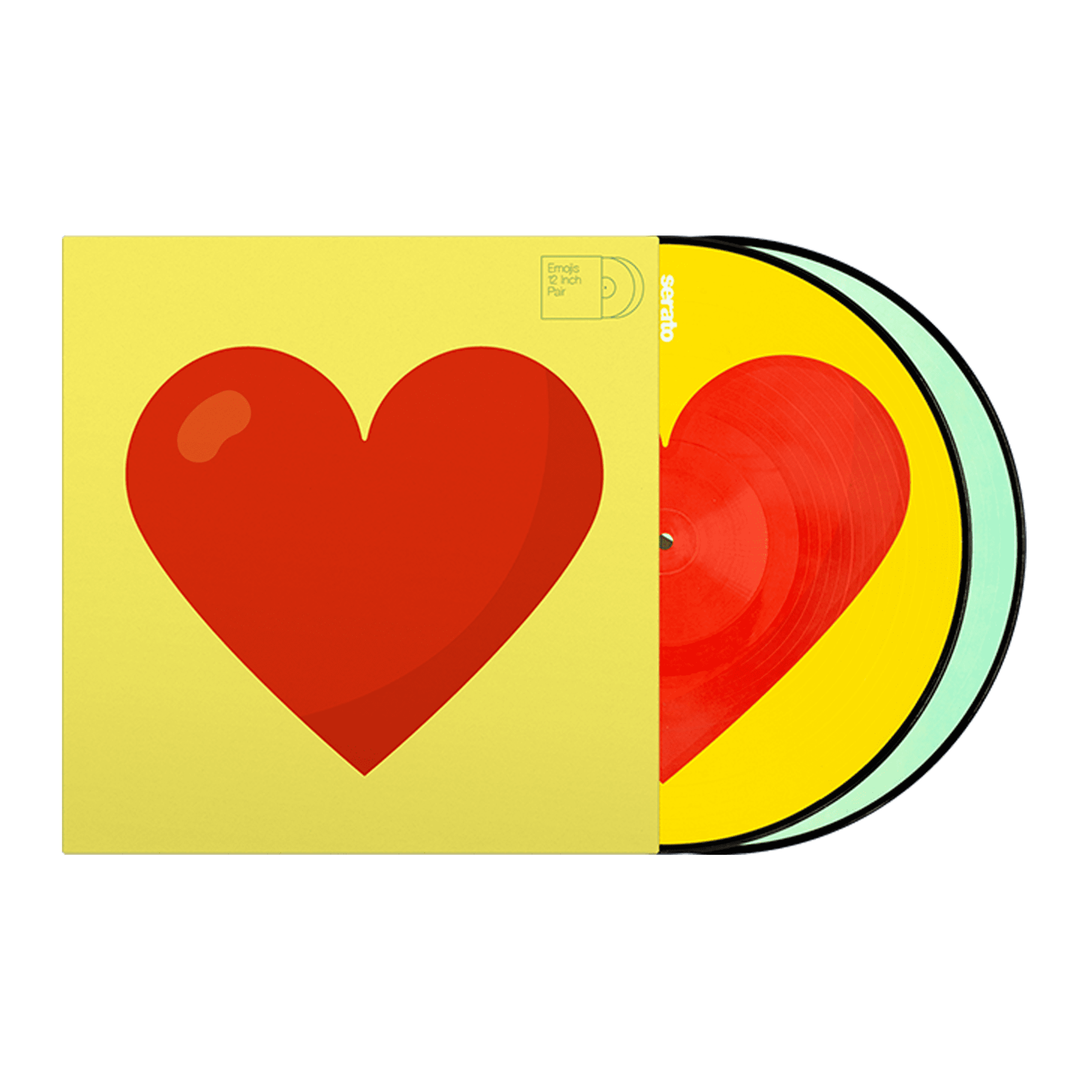 Serato Reversible Emoji Picture Disc 12" Control Vinyl Records (pair)